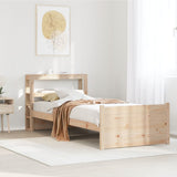 Vidaxl bedframe met hoofdbord massief grenenhout 90x200 cm