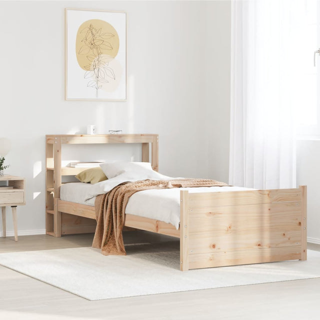 Vidaxl bedframe met hoofdbord massief grenenhout 90x200 cm