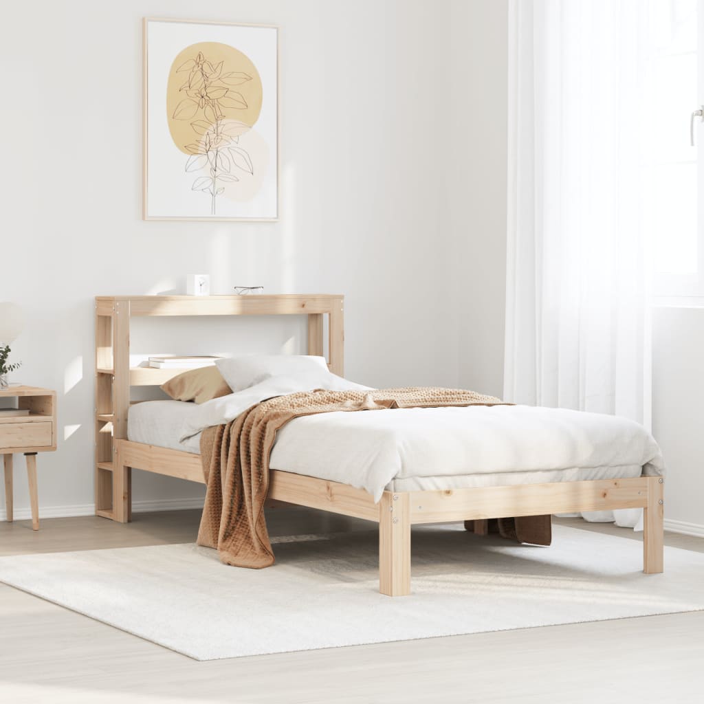 Vidaxl bedframe met hoofdbord massief grenenhout 90x200 cm