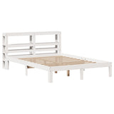 Vidaxl bedframe met hoofdbord massief grenenhout wit 150x200 cm