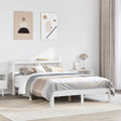 Vidaxl bedframe met hoofdbord massief grenenhout wit 150x200 cm