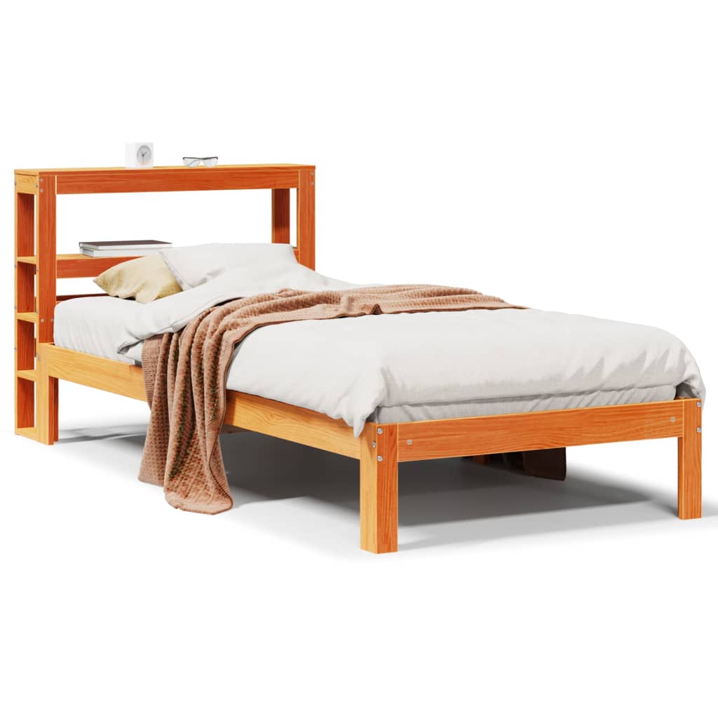 Vidaxl bedframe zonder matras massief grenenhout wasbruin 75x190 cm