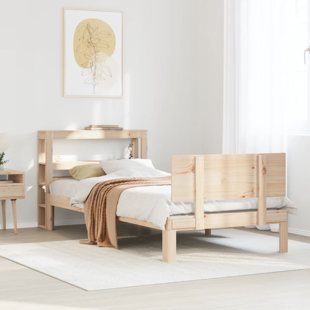 Vidaxl bedframe met hoofdbord massief grenenhout 90x190 cm