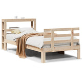 Vidaxl bedframe met hoofdbord massief grenenhout 90x200 cm