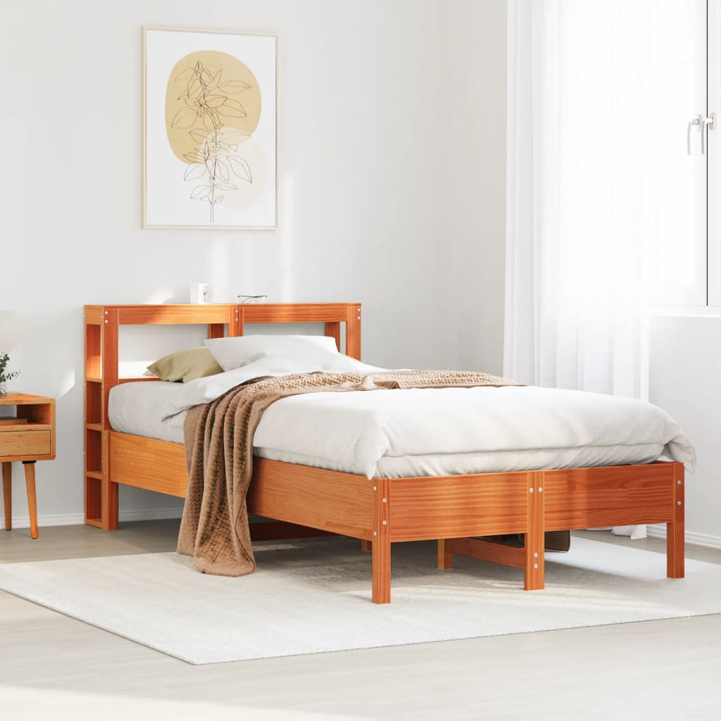 Vidaxl bedframe zonder matras massief grenenhout wasbruin 100x200 cm