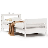 Vidaxl bedframe zonder matras massief grenenhout wit 75x190 cm