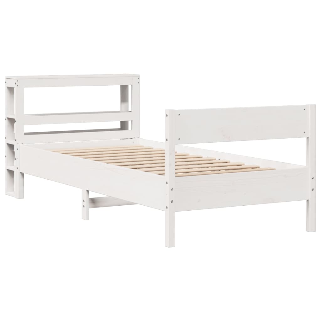 Vidaxl bedframe zonder matras massief grenenhout wit 75x190 cm