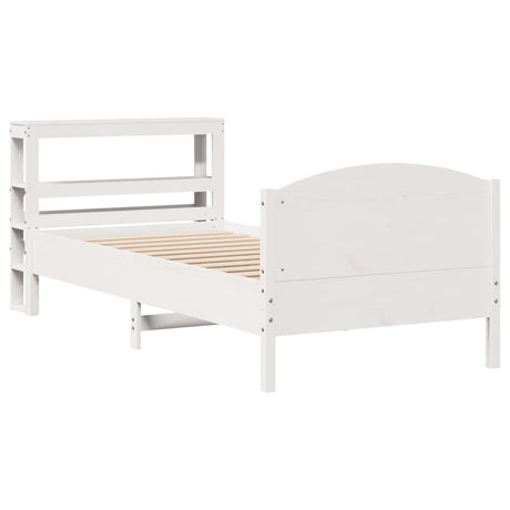 Vidaxl bedframe zonder matras massief grenenhout wit 75x190 cm