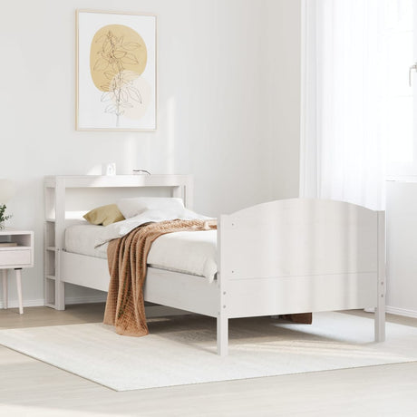 Vidaxl bedframe zonder matras massief grenenhout wit 75x190 cm