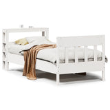 Vidaxl bedframe zonder matras massief grenenhout wit 75x190 cm
