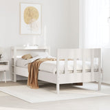 Vidaxl bedframe zonder matras massief grenenhout wit 75x190 cm