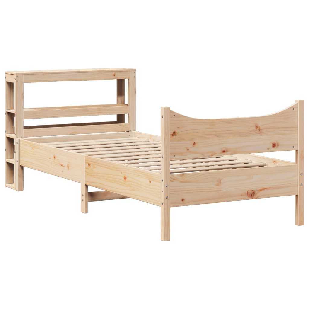 Vidaxl bedframe met hoofdbord massief grenenhout 75x190 cm