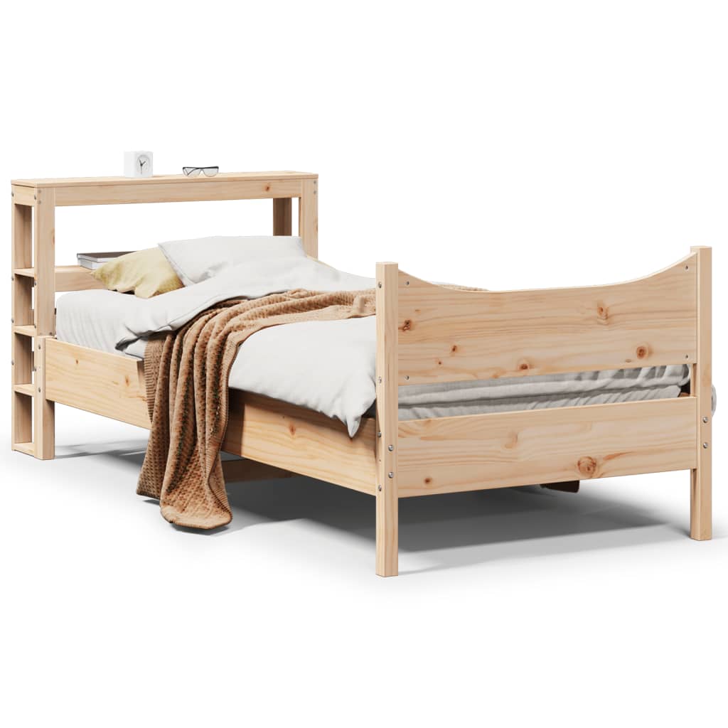 Vidaxl bedframe met hoofdbord massief grenenhout 75x190 cm