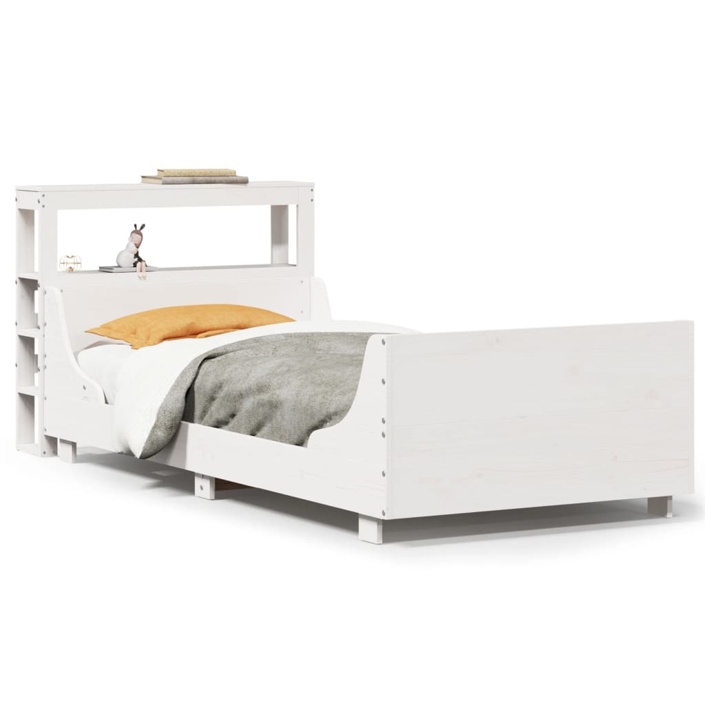 Vidaxl bedframe zonder matras massief grenenhout wit 75x190 cm