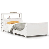 Vidaxl bedframe zonder matras massief grenenhout wit 75x190 cm
