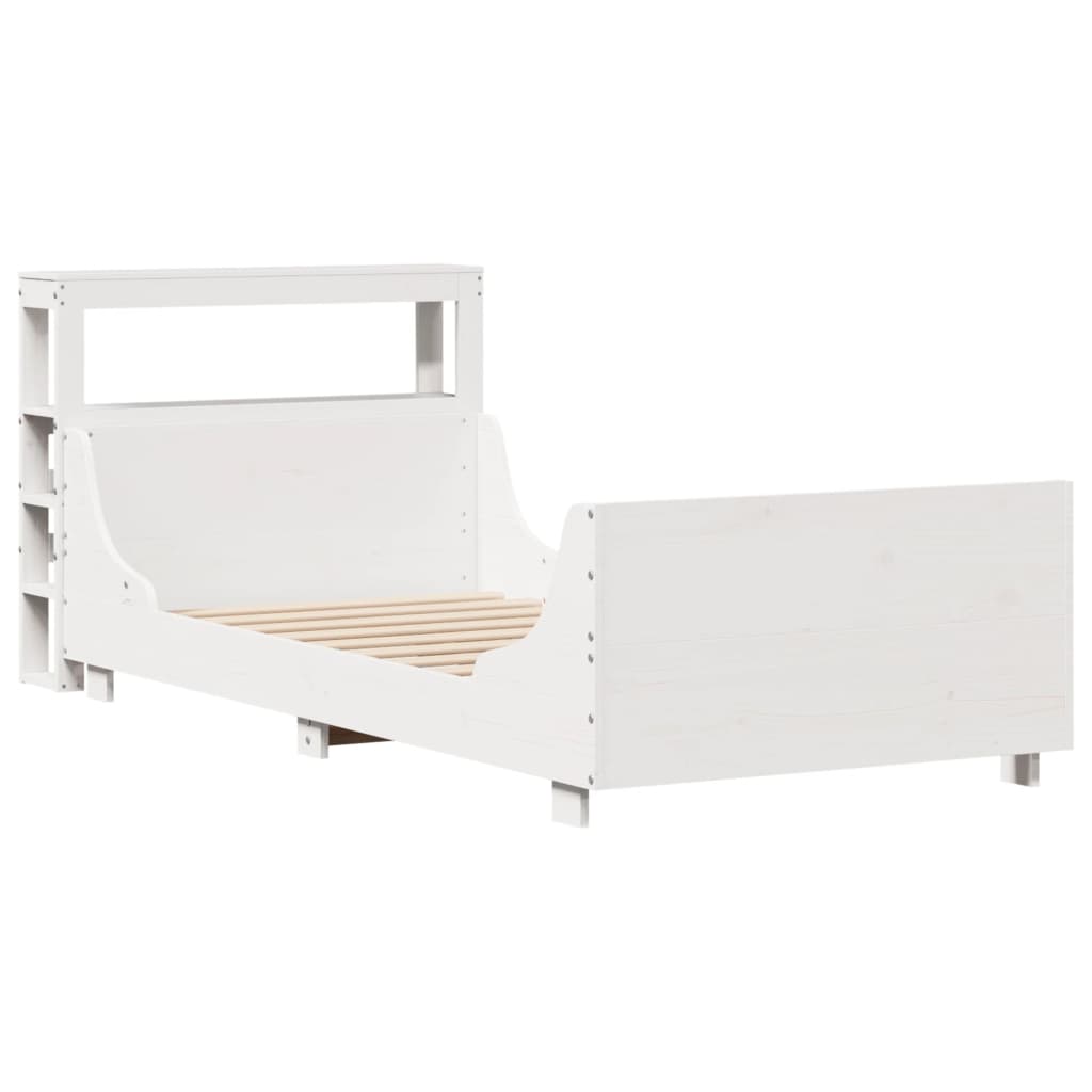 Vidaxl bedframe zonder matras massief grenenhout wit 75x190 cm