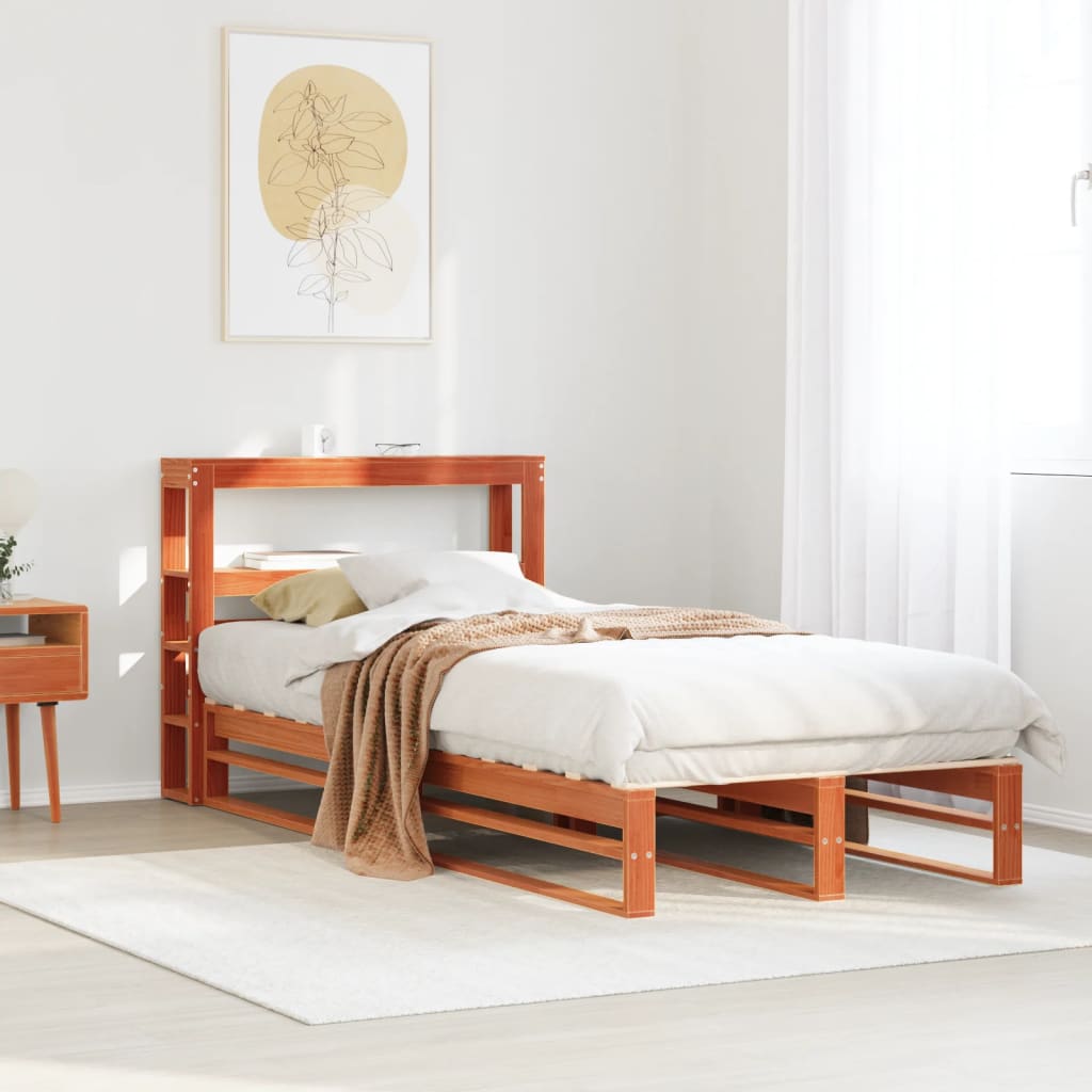 Vidaxl bedframe zonder matras massief grenenhout wasbruin 100x200 cm