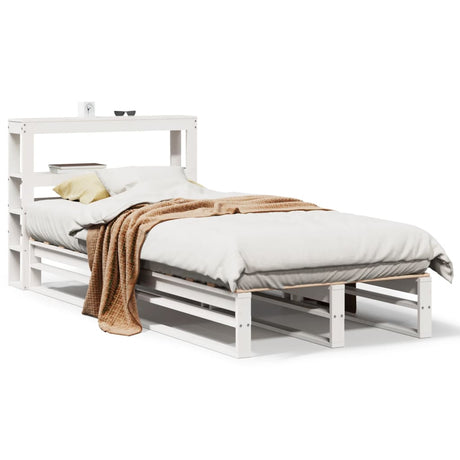 Vidaxl bedframe zonder matras massief grenenhout wit 75x190 cm
