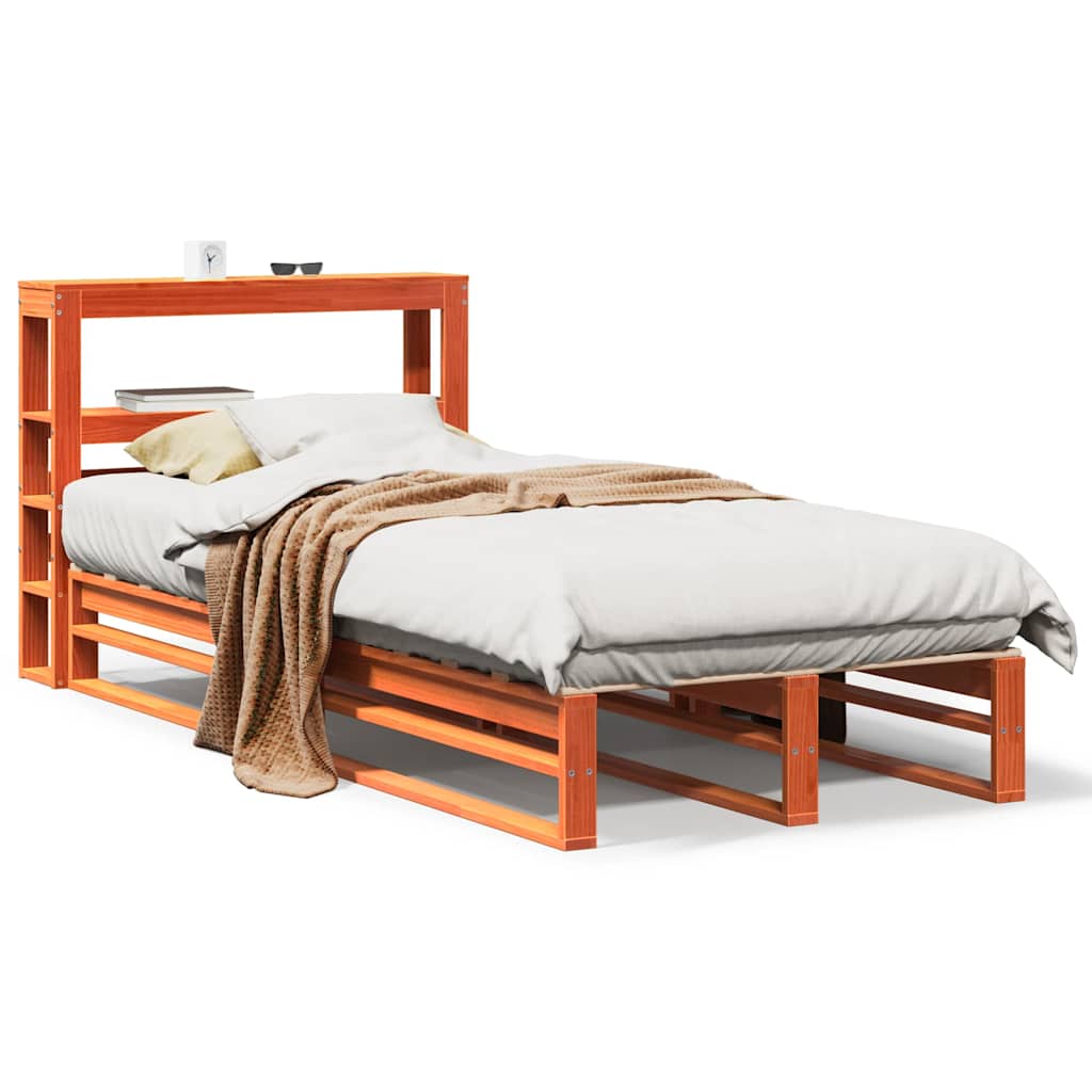 Vidaxl bedframe zonder matras massief grenenhout wasbruin 75x190 cm