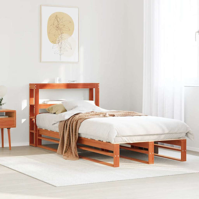 Vidaxl bedframe zonder matras massief grenenhout wasbruin 75x190 cm