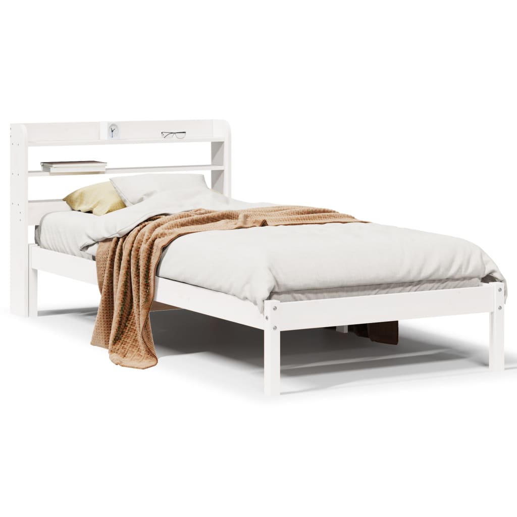 Vidaxl bedframe zonder matras massief grenenhout wit 140x200 cm