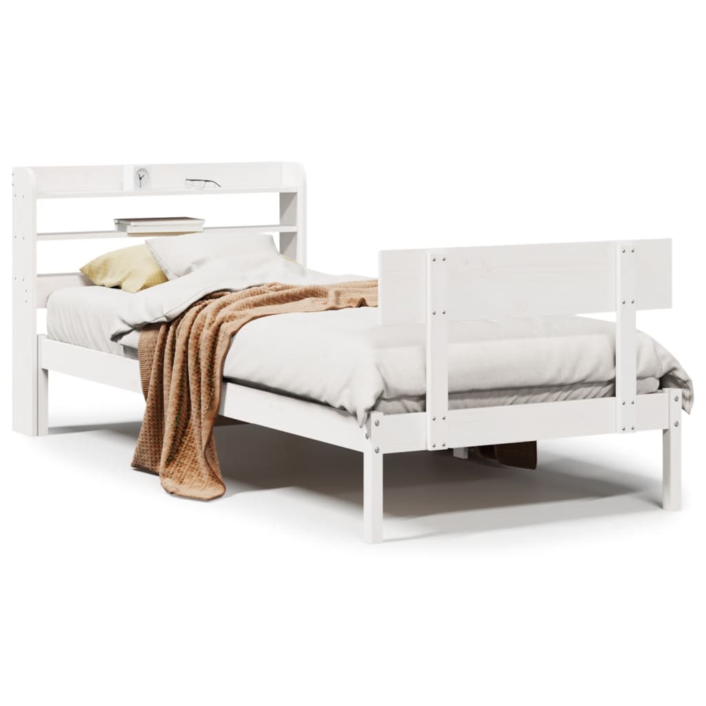 Vidaxl bedframe zonder matras massief grenenhout wit 90x190 cm