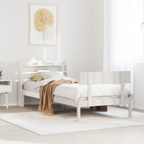 Vidaxl bedframe zonder matras massief grenenhout wit 90x200 cm
