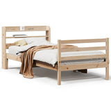 Vidaxl bedframe met hoofdbord massief grenenhout 100x200 cm