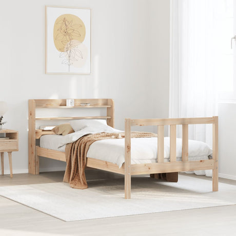 Vidaxl bedframe met hoofdbord massief grenenhout 90x190 cm
