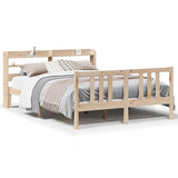Vidaxl bedframe met hoofdbord massief grenenhout 135x190 cm
