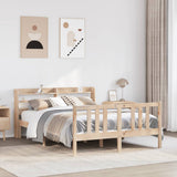 Vidaxl bedframe met hoofdbord massief grenenhout 135x190 cm