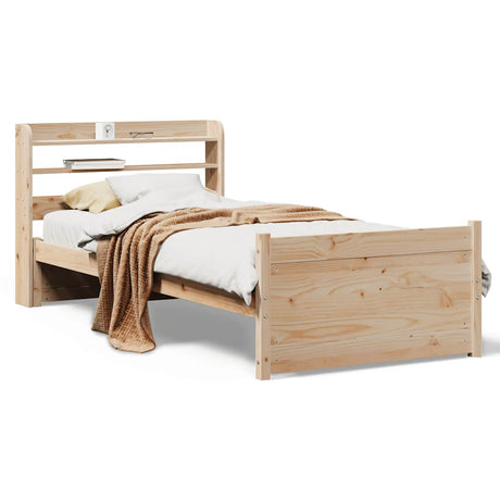 Vidaxl bedframe met hoofdbord massief grenenhout 75x190 cm