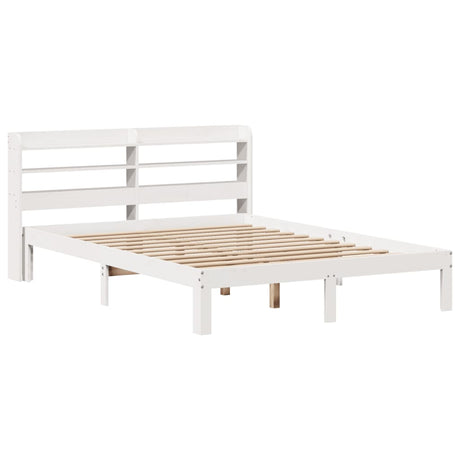 Vidaxl bedframe met hoofdeinde zonder matras 140x190 cm wit