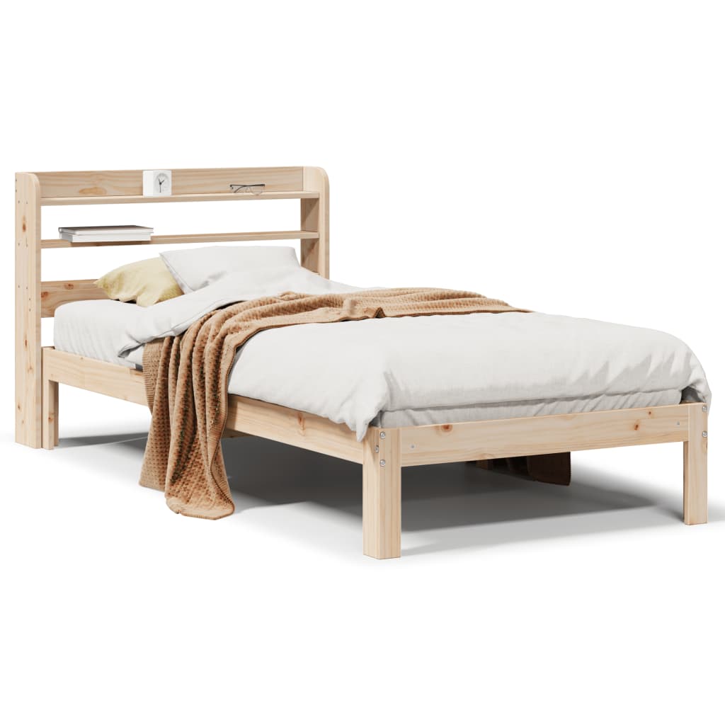 Vidaxl bedframe met hoofdbord massief grenenhout 100x200 cm