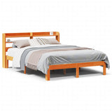 Vidaxl bedframe zonder matras massief grenenhout wasbruin 120x190 cm