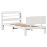 Vidaxl bedframe met hoofdeinde zonder matras 90x200 cm wit