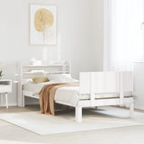Vidaxl bedframe met hoofdeinde zonder matras 90x200 cm wit