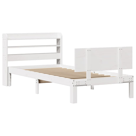 Vidaxl bedframe met hoofdeinde zonder matras 100x200 cm wit