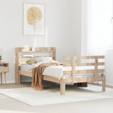 Vidaxl bedframe met hoofdbord massief grenenhout 75x190 cm