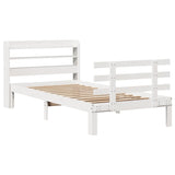 Vidaxl bedframe met hoofdeinde zonder matras 90x190 cm wit