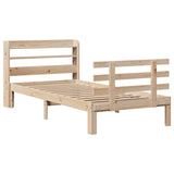 Vidaxl bedframe met hoofdbord massief grenenhout 90x200 cm