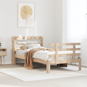 Vidaxl bedframe met hoofdbord massief grenenhout 90x200 cm