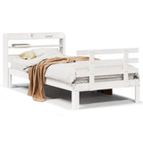 Vidaxl bedframe met hoofdeinde zonder matras 100x200 cm wit