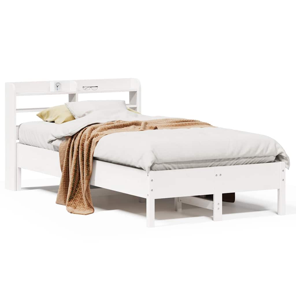 Vidaxl bedframe zonder matras massief grenenhout wit 75x190 cm