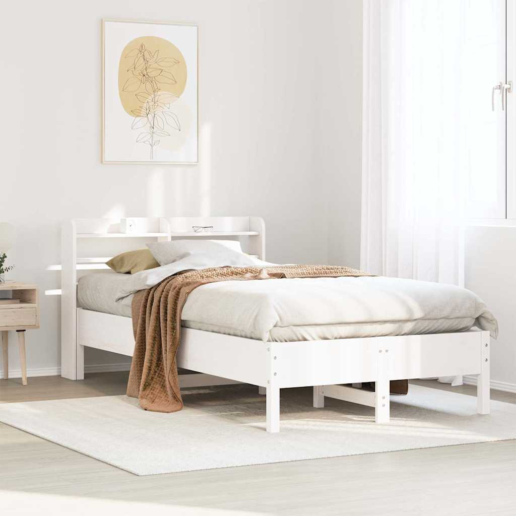 Vidaxl bedframe zonder matras massief grenenhout wit 75x190 cm
