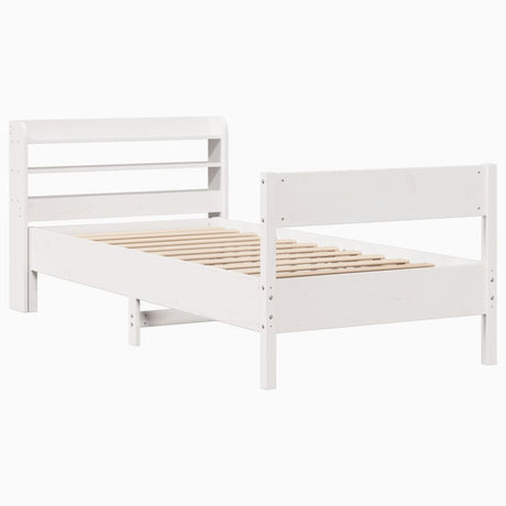 Vidaxl bedframe zonder matras massief grenenhout wit 75x190 cm