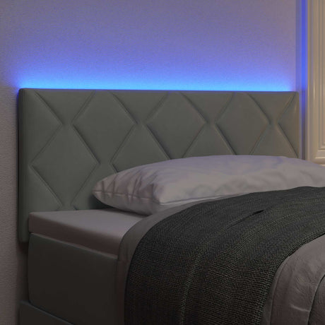 Vidaxl led hoofdbord lichtgrijs 90 cm fluweel
