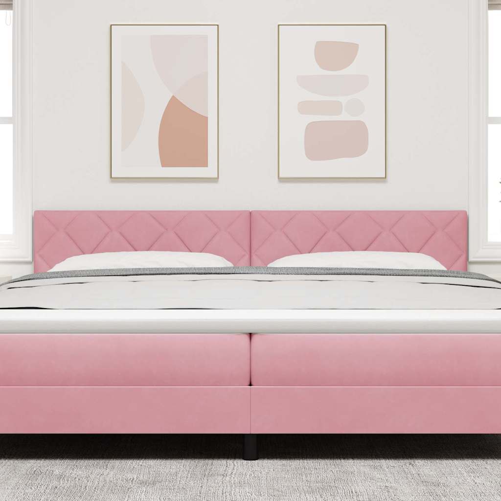 Vidaxl led hoofdbord roze 200 cm fluweel