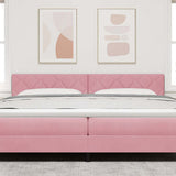 Vidaxl led hoofdbord roze 200 cm fluweel