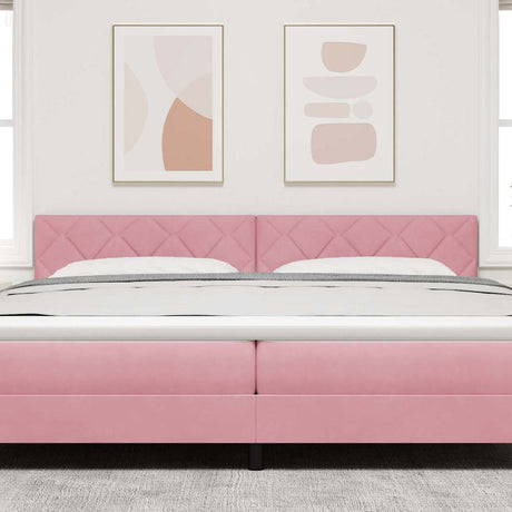 Vidaxl led hoofdbord roze 200 cm fluweel